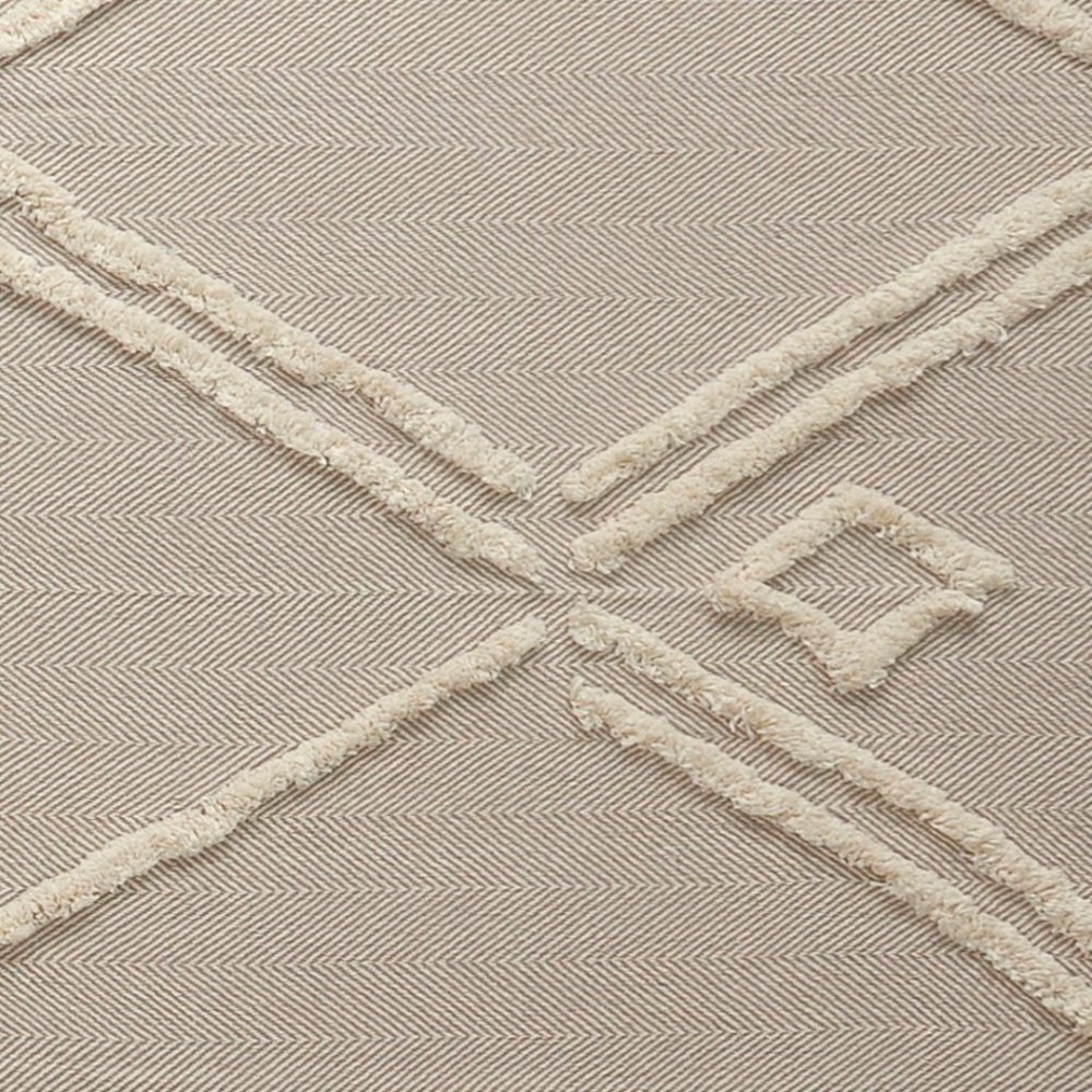 Diamond Tufted Throw Blanket / Beige & Cream / Cotton Throw Blanket / 60"x50" - Picture 5 of 11